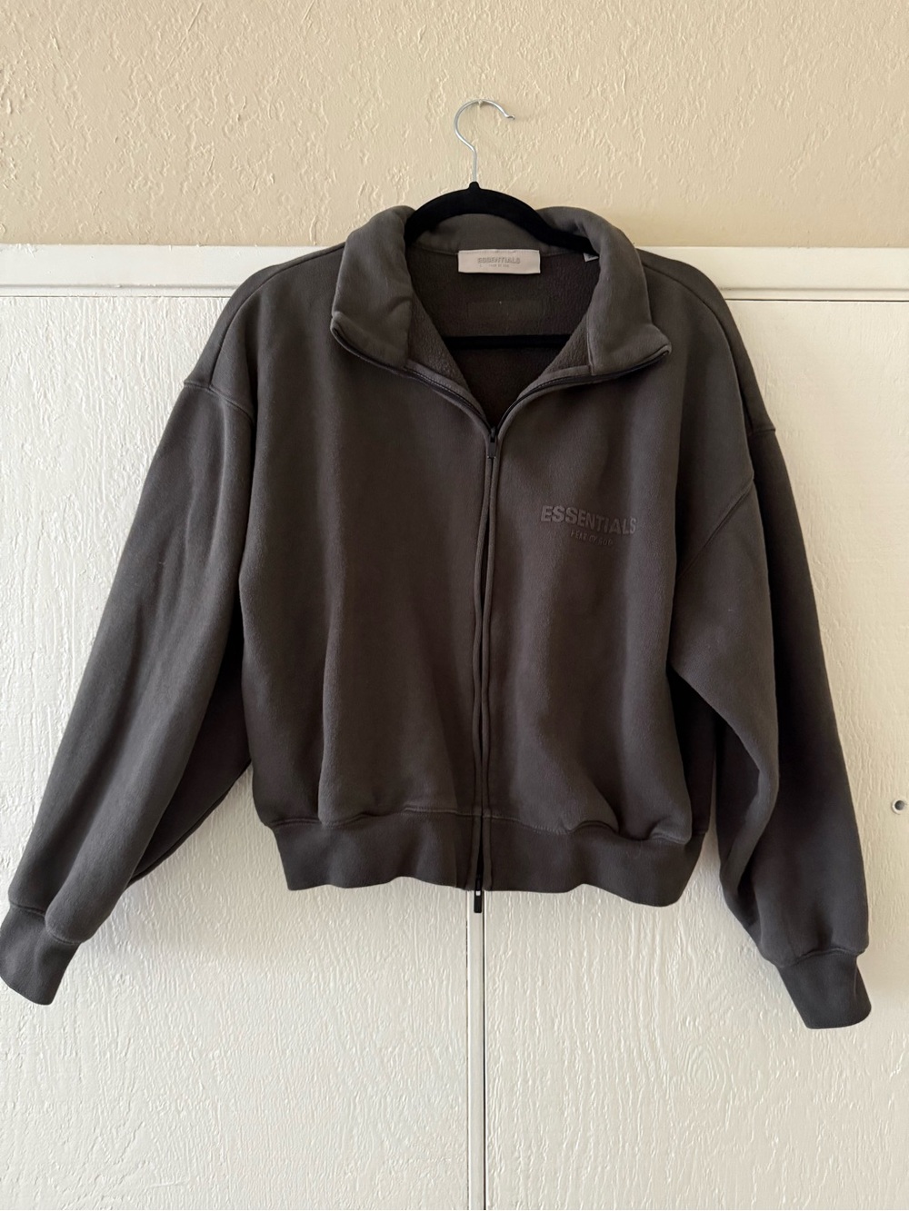 Fear of God Essentials Full-Zip Jacket in Charcoal Gray
